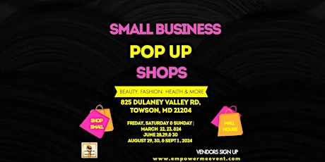 Small Business Pop Up Shops