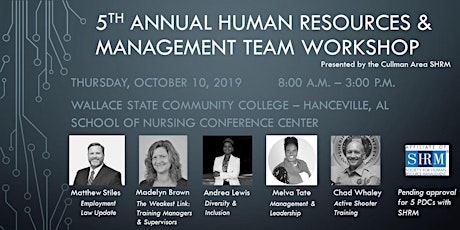 5th Annual Human Resources & Management Team Workshop primary image