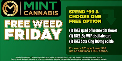 Primaire afbeelding van Free Weed Friday Cannabis Extravaganza – Featuring Premium Brands!
