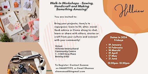 Image principale de Walk-in Workshops - Sewing, Handicraft and Making Something Amazing