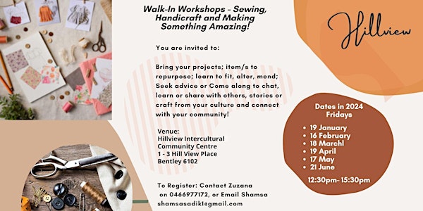 Walk-in Workshops - Sewing, Handicraft and Making Something Amazing