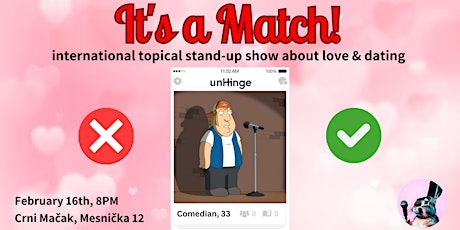 Hauptbild für "It's a Match" topical stand-up show in English