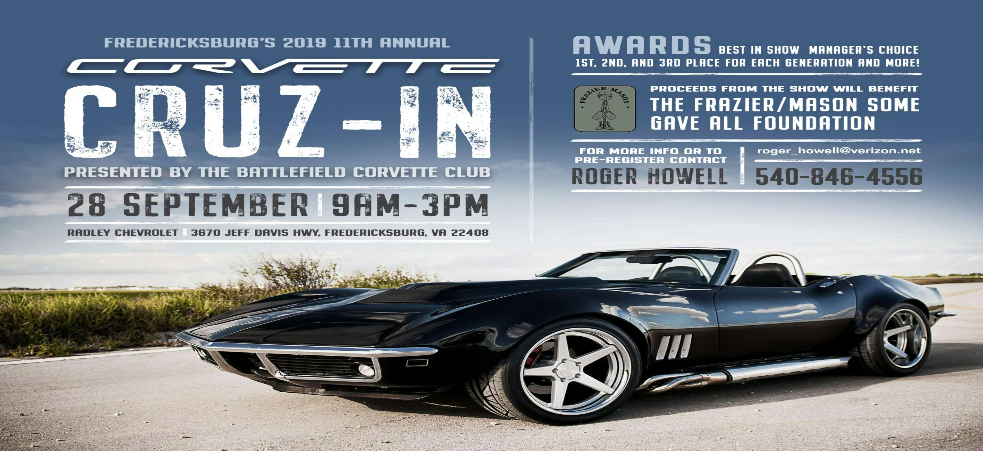 The 11th Annual Battlefield Corvette Club All Corvette Cruz-In Car Show