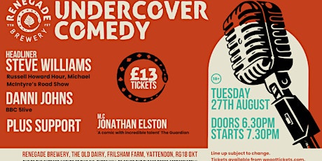 Under Cover Comedy Renegade Brewery August