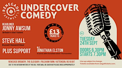 Under Cover Comedy Renegade Brewery September