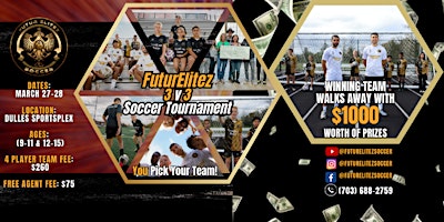 Primaire afbeelding van FuturElitez  3v3 Soccer Tournament - Win Big Prizes!