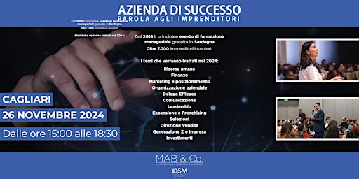 Imagem principal do evento Azienda di Successo - Cagliari | 26/11/24