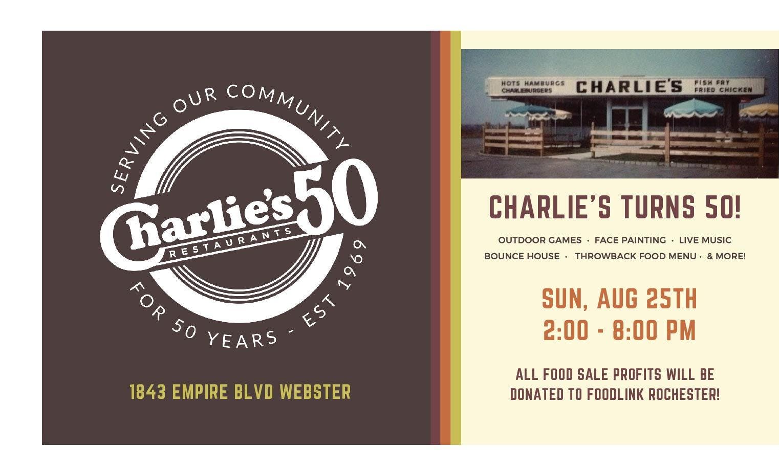 Charlie's Restaurants 50th Anniversary Party