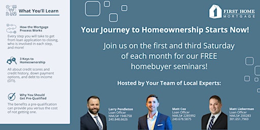 Hauptbild für FREE Homebuyer Seminars!