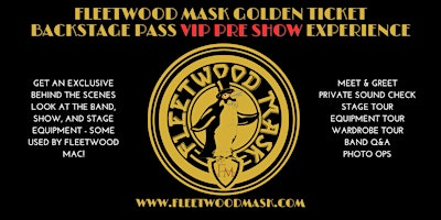 Primaire afbeelding van FLEETWOOD MASK MEET & GREET PRE SHOW VIP EVENT