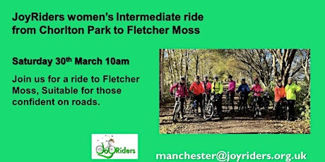 JoyRiders woman’s Intermediate ride from Chorlton Park to Fletcher Moss