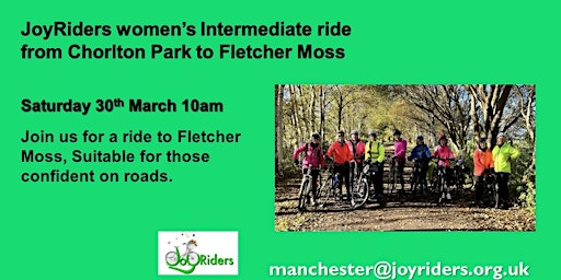 JoyRiders woman’s Intermediate ride from Chorlton Park to Fletcher Moss primary image
