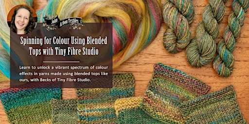 Imagem principal de Spinning for Colour using Blended Tops with Tiny Fibre Studio