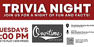 Primaire afbeelding van Overtime Sports Bar and Grill Trivia Night