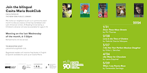 Imagem principal de Casita Maria Book Club / Club del Libro (April 24 / 24 de abril del 2024)