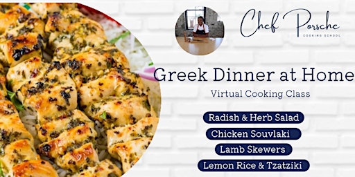 Image principale de Greek Dinner at Home - Virtual Cooking Class