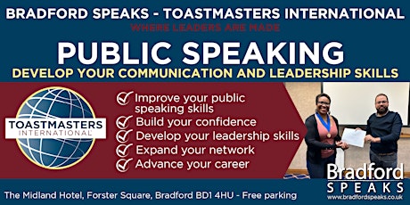 Primaire afbeelding van Bradford Speaks - A Toastmasters International #publicspeaking club