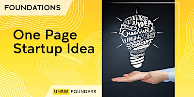 Foundations: Your one page startup idea (Online) primary image