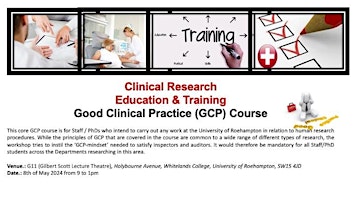 Image principale de Clinical Research Education & Training Good Clinical Practice (GCP) Course