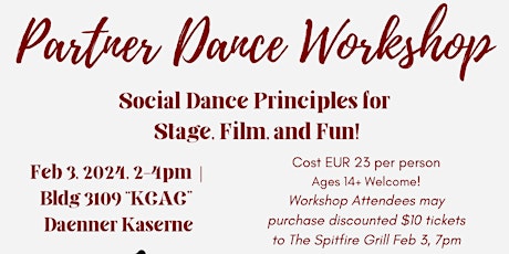 Partner Dance Workshop; Social Dance Principles for Stage, Film, and Fun! primary image