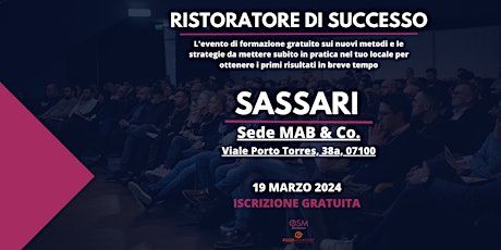 Hauptbild für Ristoratore di Successo - Sassari | 19/03/24
