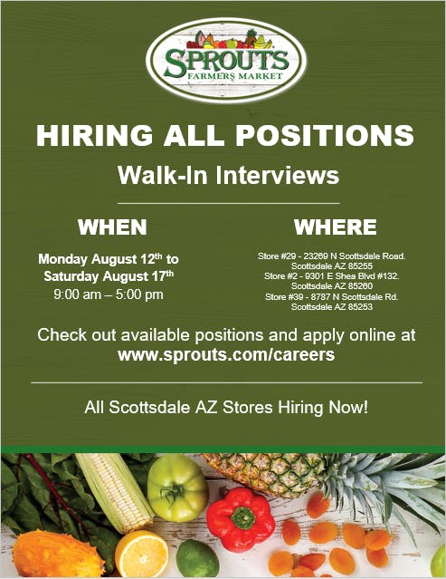 **SPROUTS FARMERS MARKET HIRING NOW**