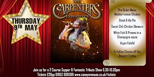 Imagem principal do evento 2024 Show Suppers – Thursday 9th May – The Carpenters Experience
