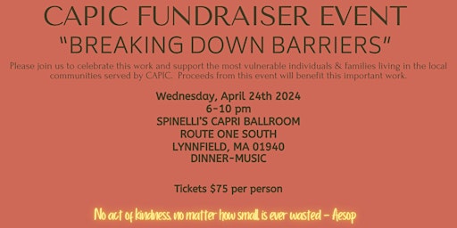 Imagem principal do evento CAPIC 2024 Fundraiser - "Breaking Down Barriers"