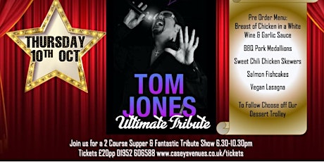 2024 Show Suppers – Thursday 10th Oct – Tom Jones