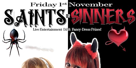 2024 Saints or sinners Adults Halloween Party Night Friday 1st November