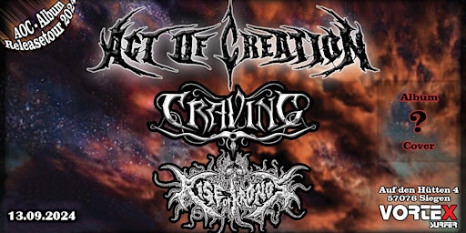 Imagem principal do evento Act of Creation (Releasetour) + Craving + Rise of Kronos