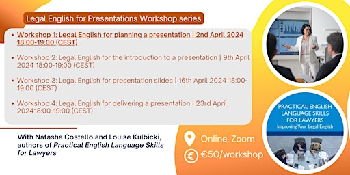 Hauptbild für Workshop 1: Legal English for planning a presentation