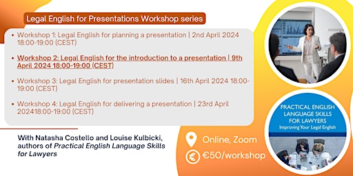 Imagen principal de Workshop 2: Legal English for the introduction to a presentation