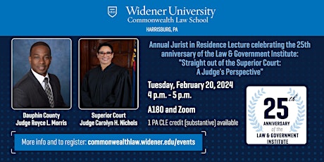 Annual Jurist in Residence Lecture: "Straight out of the Superior Court" primary image