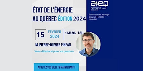 Image principale de État de l'énergie au Québec  2024 - 10e édition -M. Pierre-Olivier Pineau
