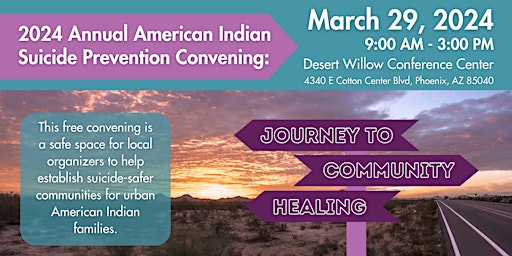Imagem principal do evento 2024 Annual American Indian Suicide Prevention Convening