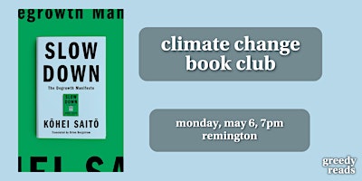 Imagem principal do evento Climate Change Book Club - "Slow Down" by Kohei Saito