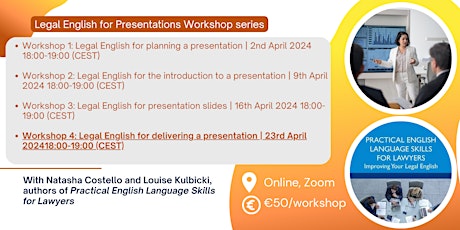 Workshop 4: Legal English for delivering a presentation