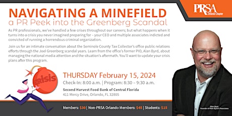 Imagem principal do evento Navigating a Minefield - a PR Peek into the Greenberg Scandal