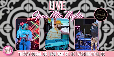 Primaire afbeelding van April Sounds & Spirits LIVE BAND OPEN MIC NIGHT @ THRōW Social DC!