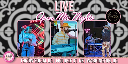 Primaire afbeelding van April Sounds & Spirits LIVE BAND OPEN MIC NIGHT @ THRōW Social DC!