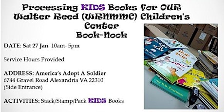 Need Help  Processing Books for Military Kids Books for WRNMMC  FBCH Hosp primary image