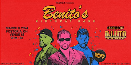 Imagen principal de BENITO'S BIRTHDAY BASH - DANCE PARTY - FOSTORIA!