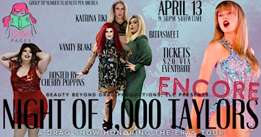 Primaire afbeelding van SOLD OUT! ENCORE:  Night of 1,000 Taylors - A  Show Honoring The Eras Tour!