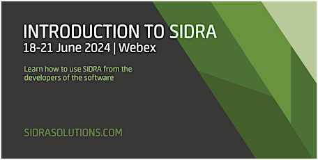 INTRODUCTION TO SIDRA | June 2024 primary image