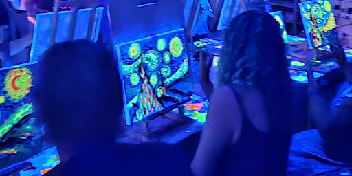 Primaire afbeelding van Neon Lights Paint and Sip Class: Van Gogh