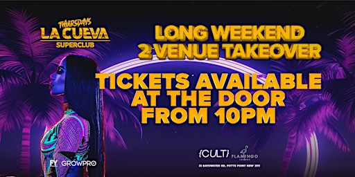 La Cueva Superclub Thursdays | SYDNEY | THU 25 JAN  | LONG WEEKEND SPECIAL primary image