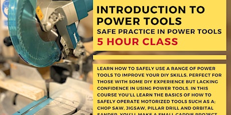 Imagen principal de Introduction to Power Tools - and how to use them safely