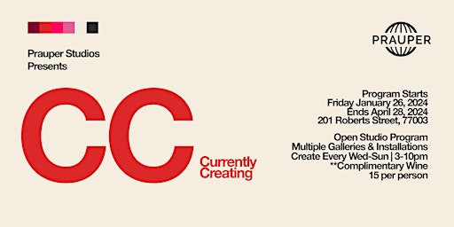 Imagem principal do evento CC: Currently Creating - An Open Studio Program for Creators