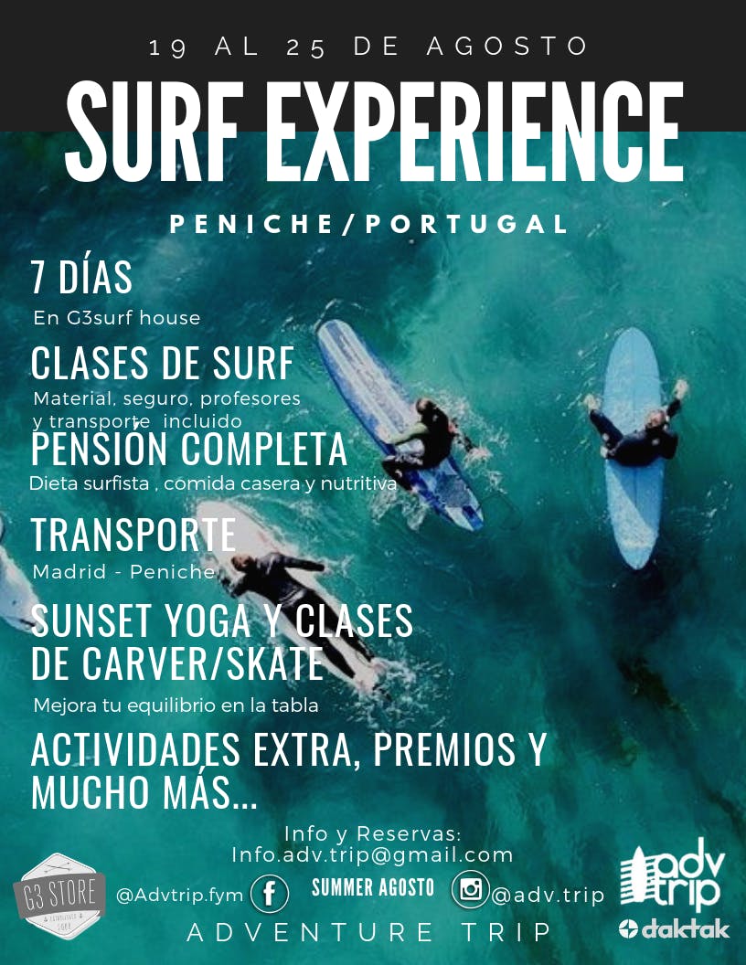 SURF EXPERIENCE, Portugal 19 - 25 Ago